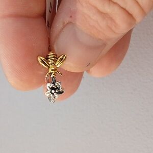 Bee and flower adjable ring Sterling